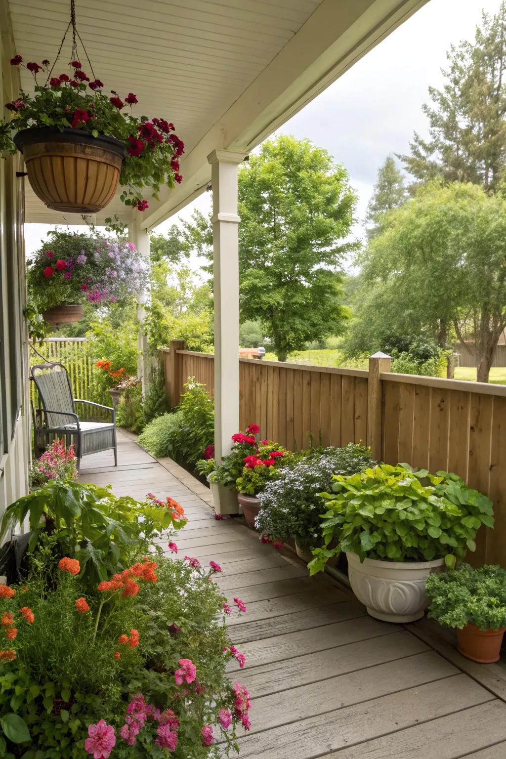 Create a green oasis on your back porch.