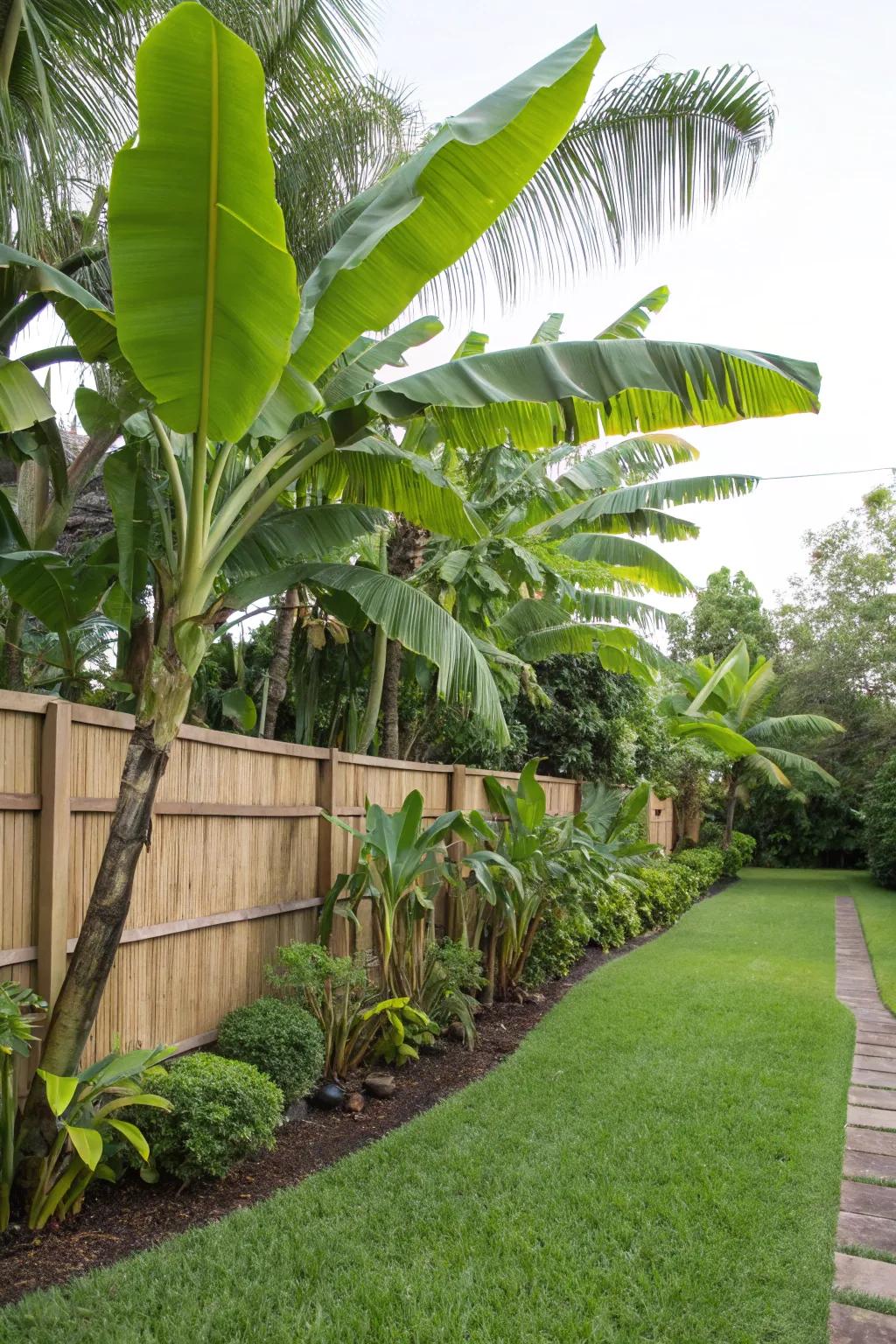 Frame your backyard with a border of beautiful banana trees.