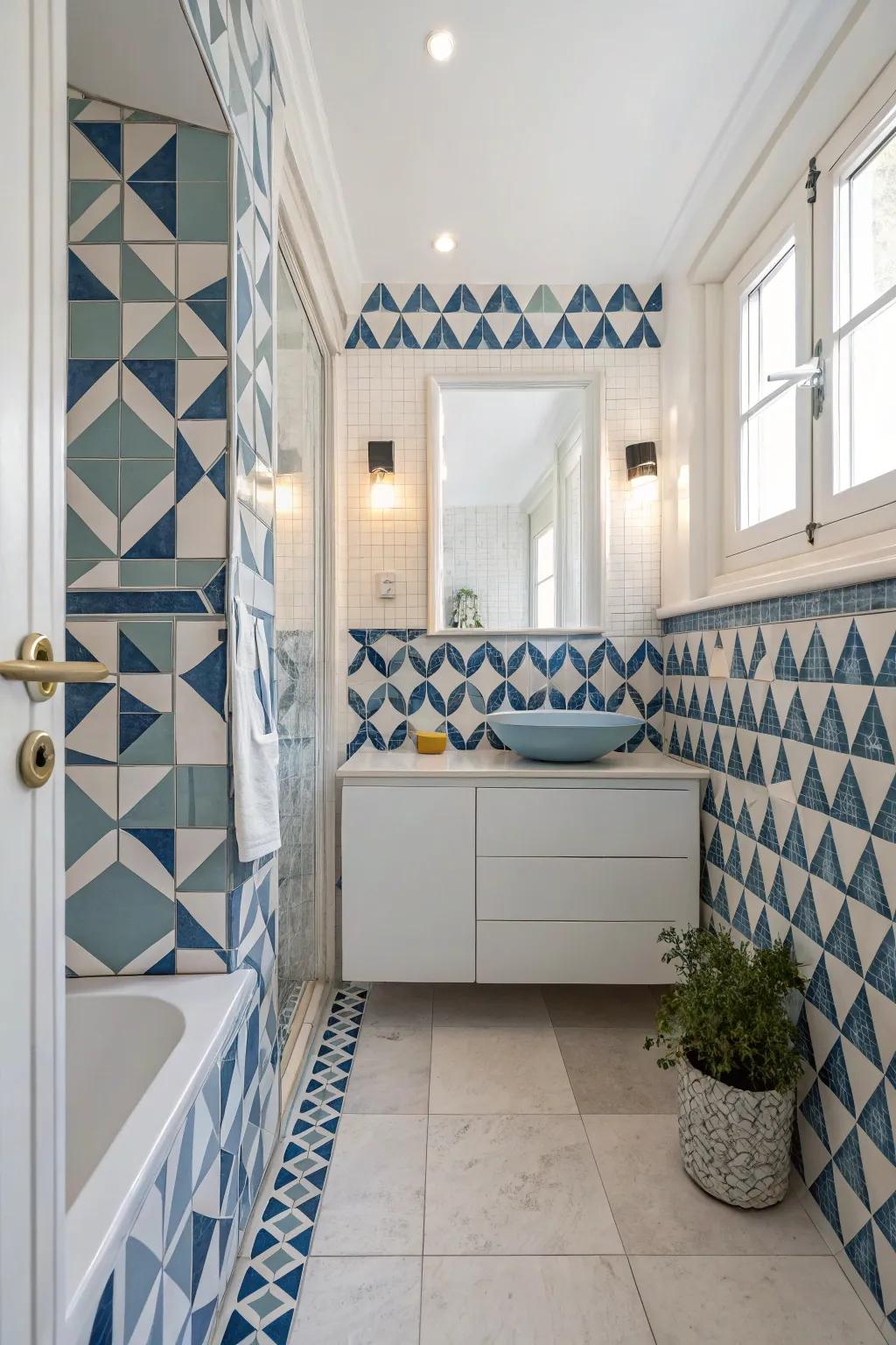 Tiles offer endless possibilities for creative expression in your bathroom.
