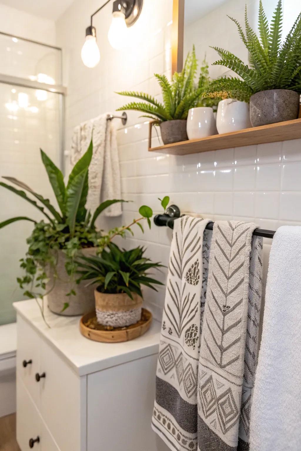 Combine decor and functionality for a welcoming bathroom.