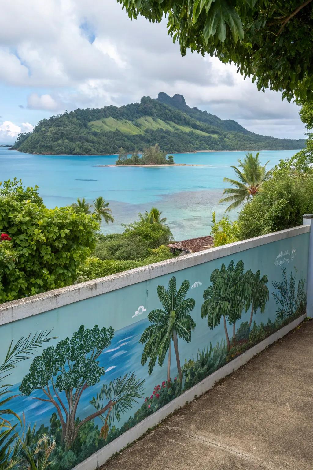 Add depth and adventure with a tropical island mural.