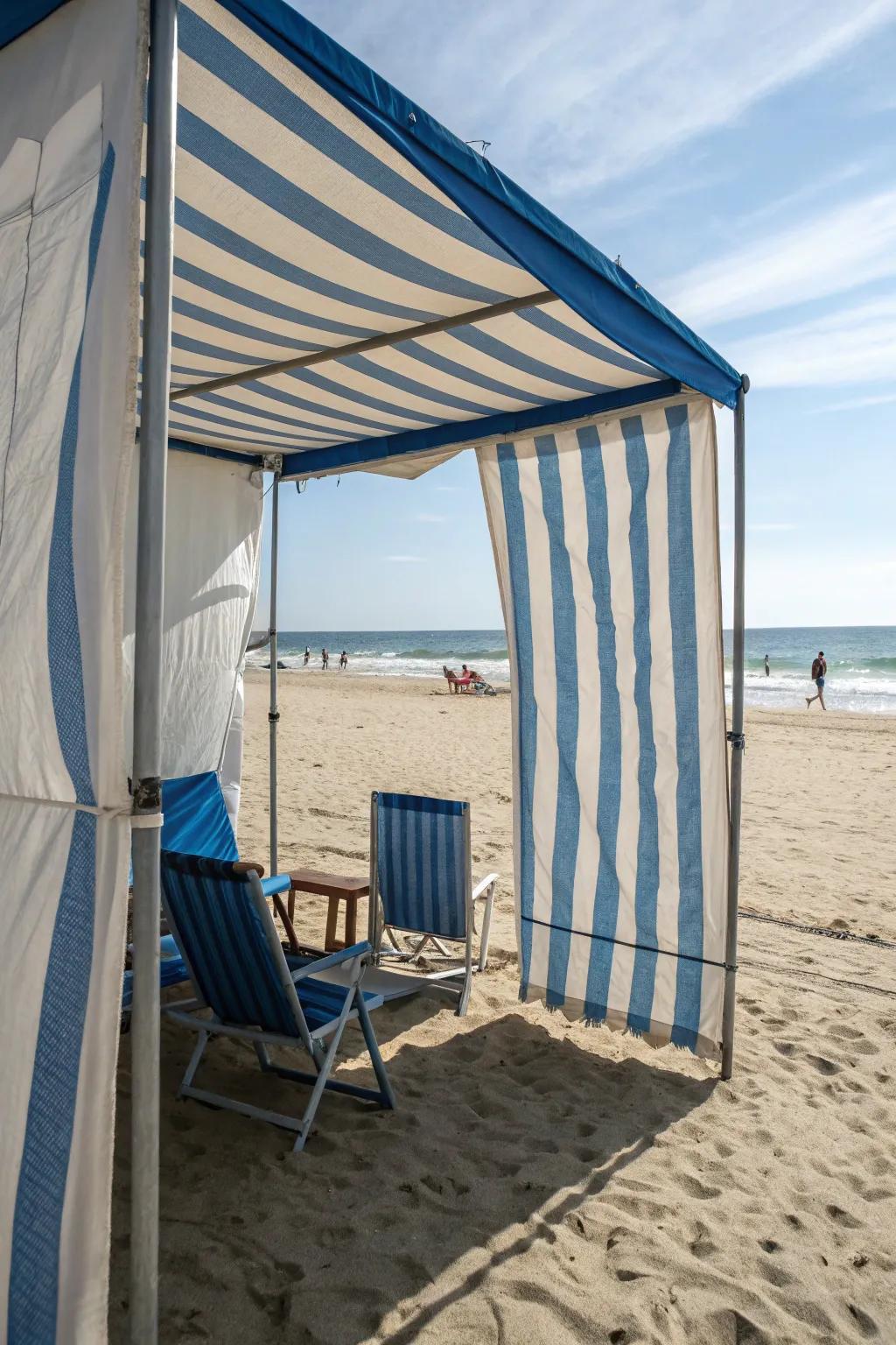 Canopies with side panels offer extra protection against the wind.