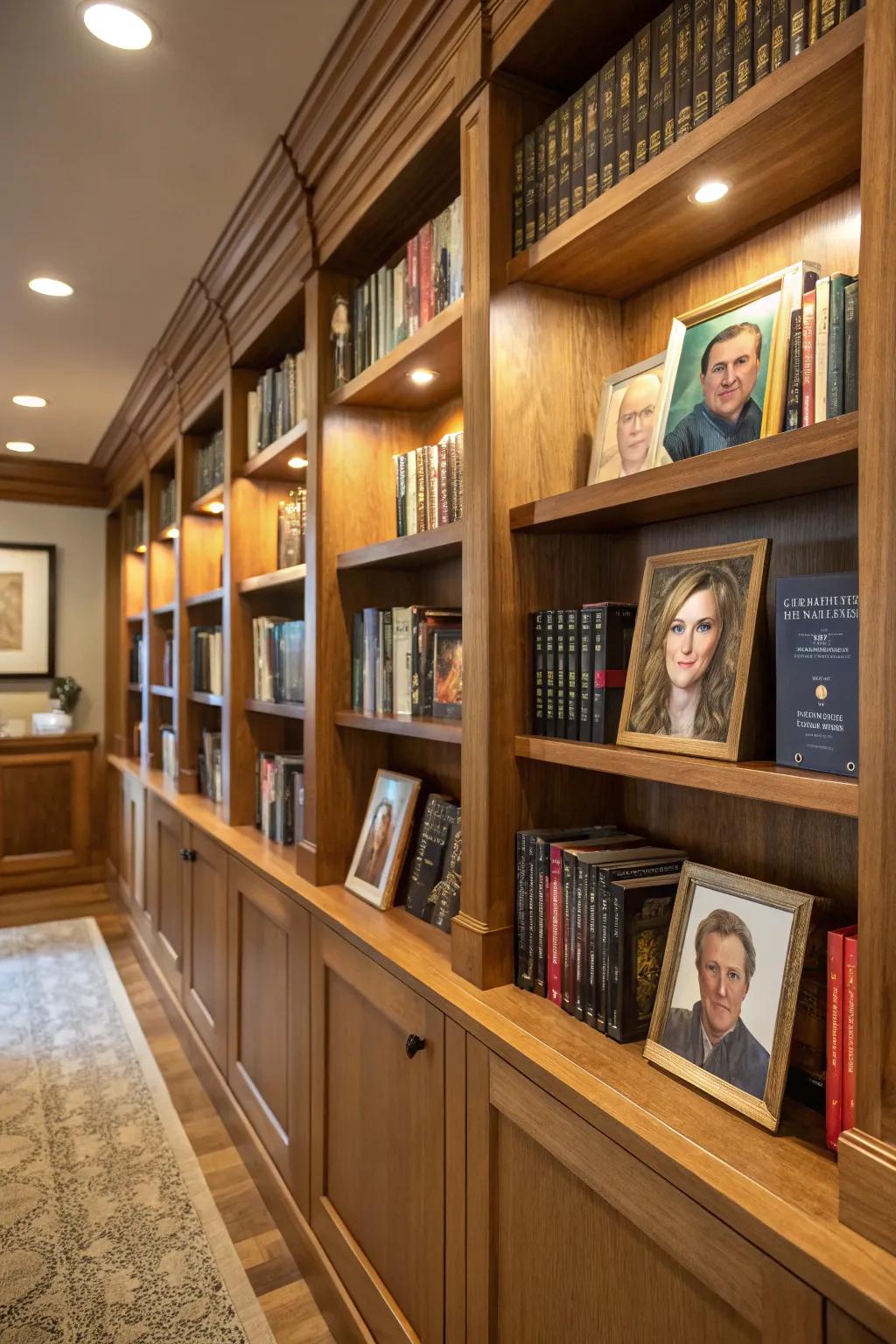Custom portraits add a personal touch to your book collection.