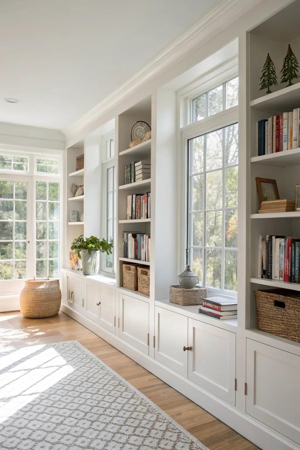 Light shelves for a bright and open feel.