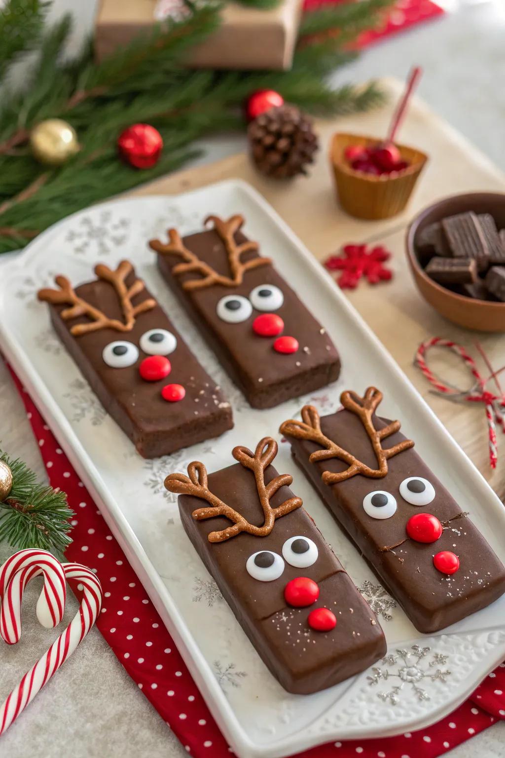 Rudolph candy bars ready to lead your holiday gifting.