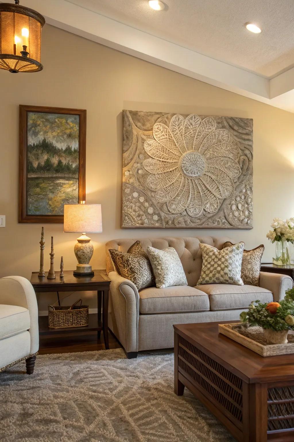 Texture in art adds dimension to your decor.