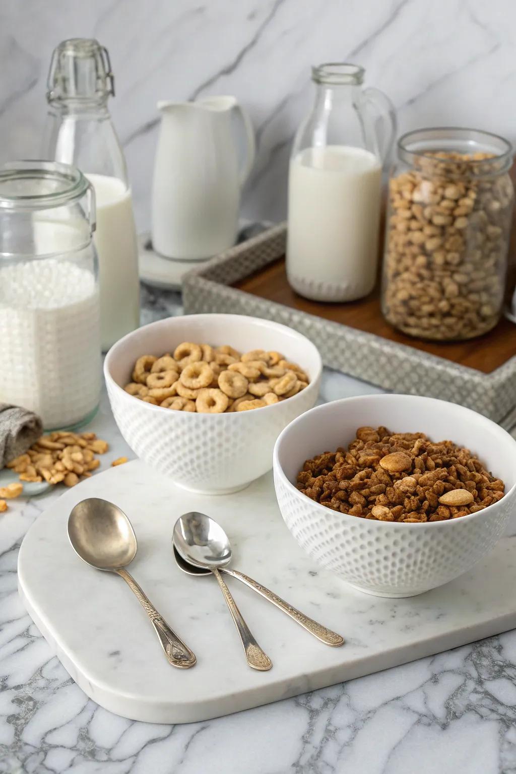 Complementary items make your cereal station feel complete.