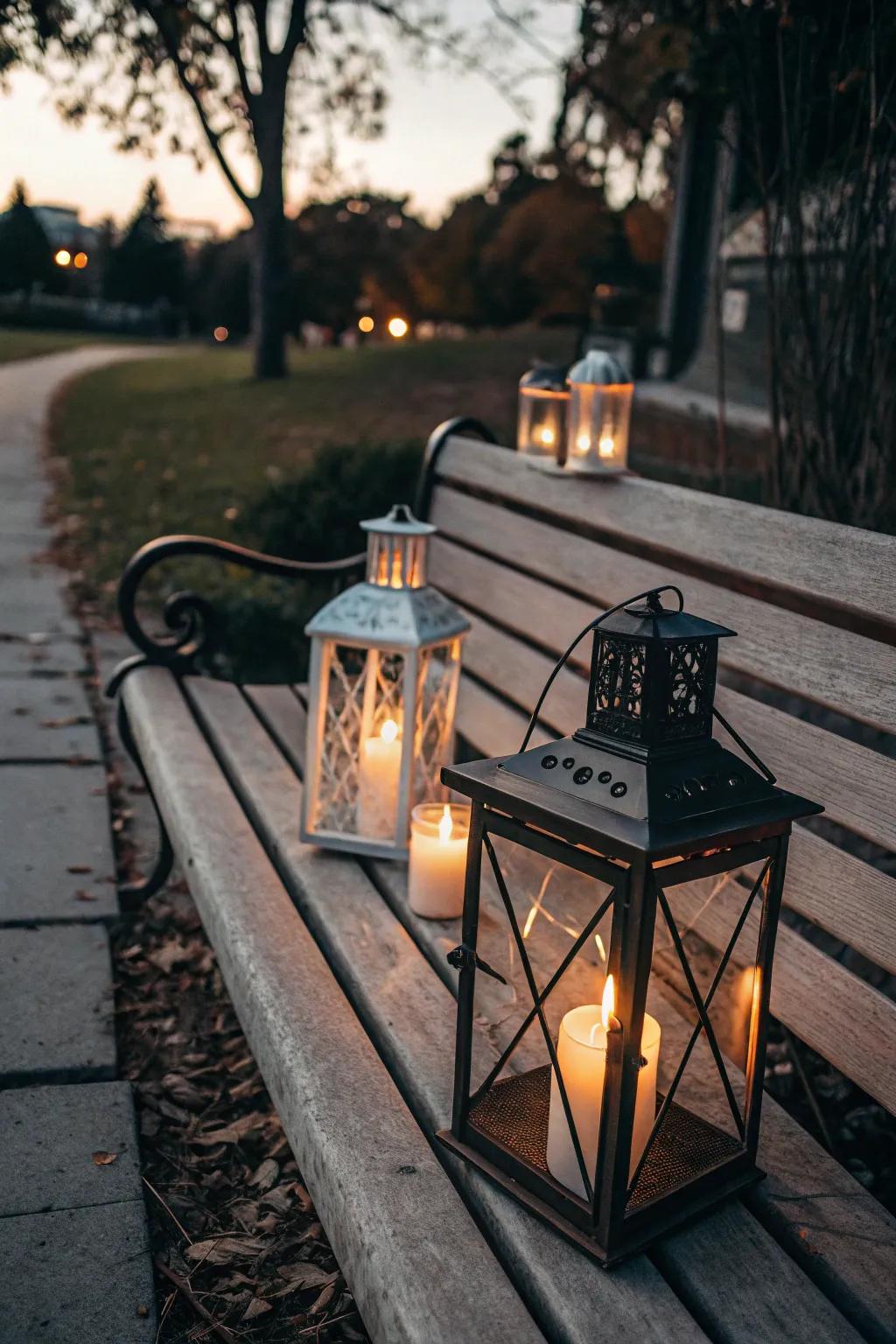 Lanterns add a touch of warmth and elegance.