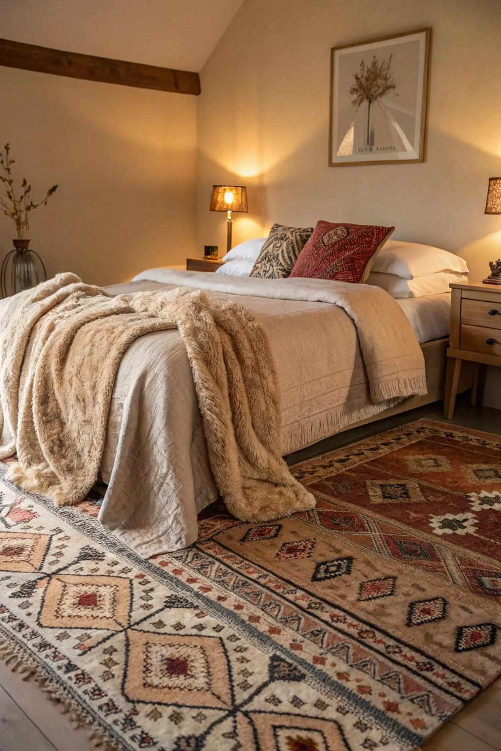 Textured fabrics bring warmth and style to this bedroom.