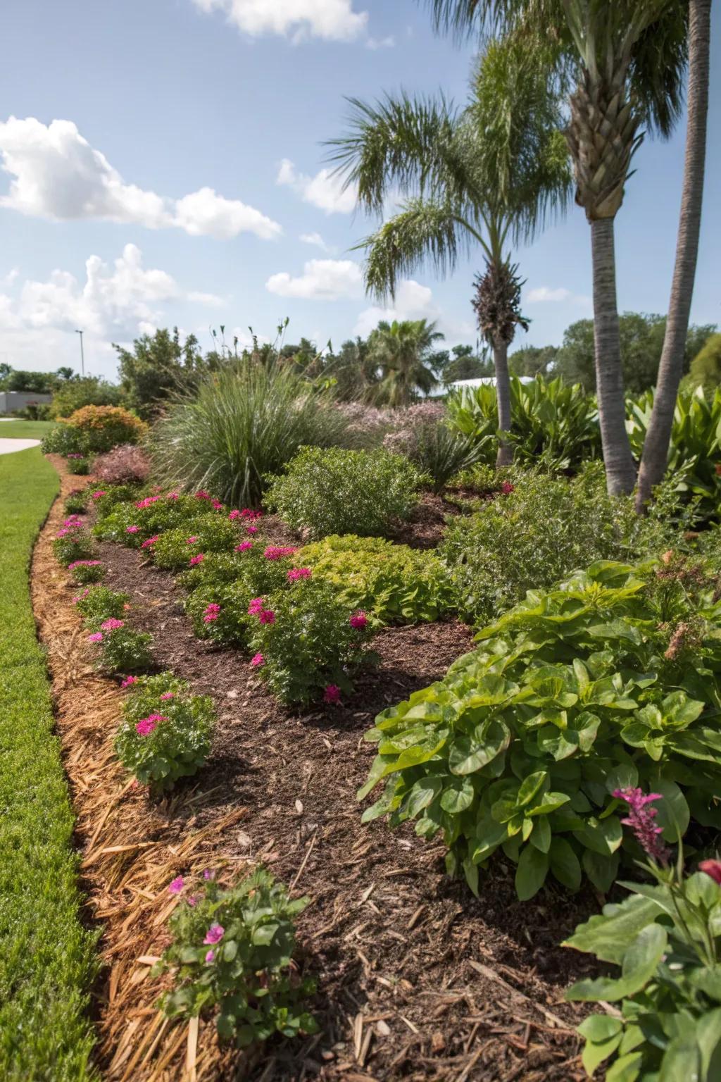 Mulch beds keep your garden neat and help retain moisture.