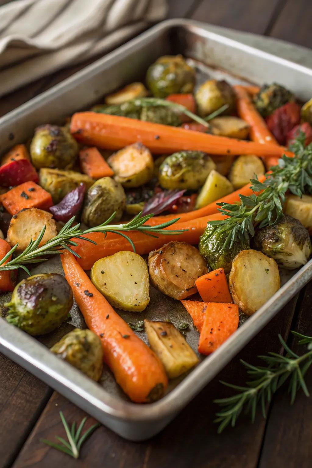 A roasted vegetable medley that brings color and flavor to the table.