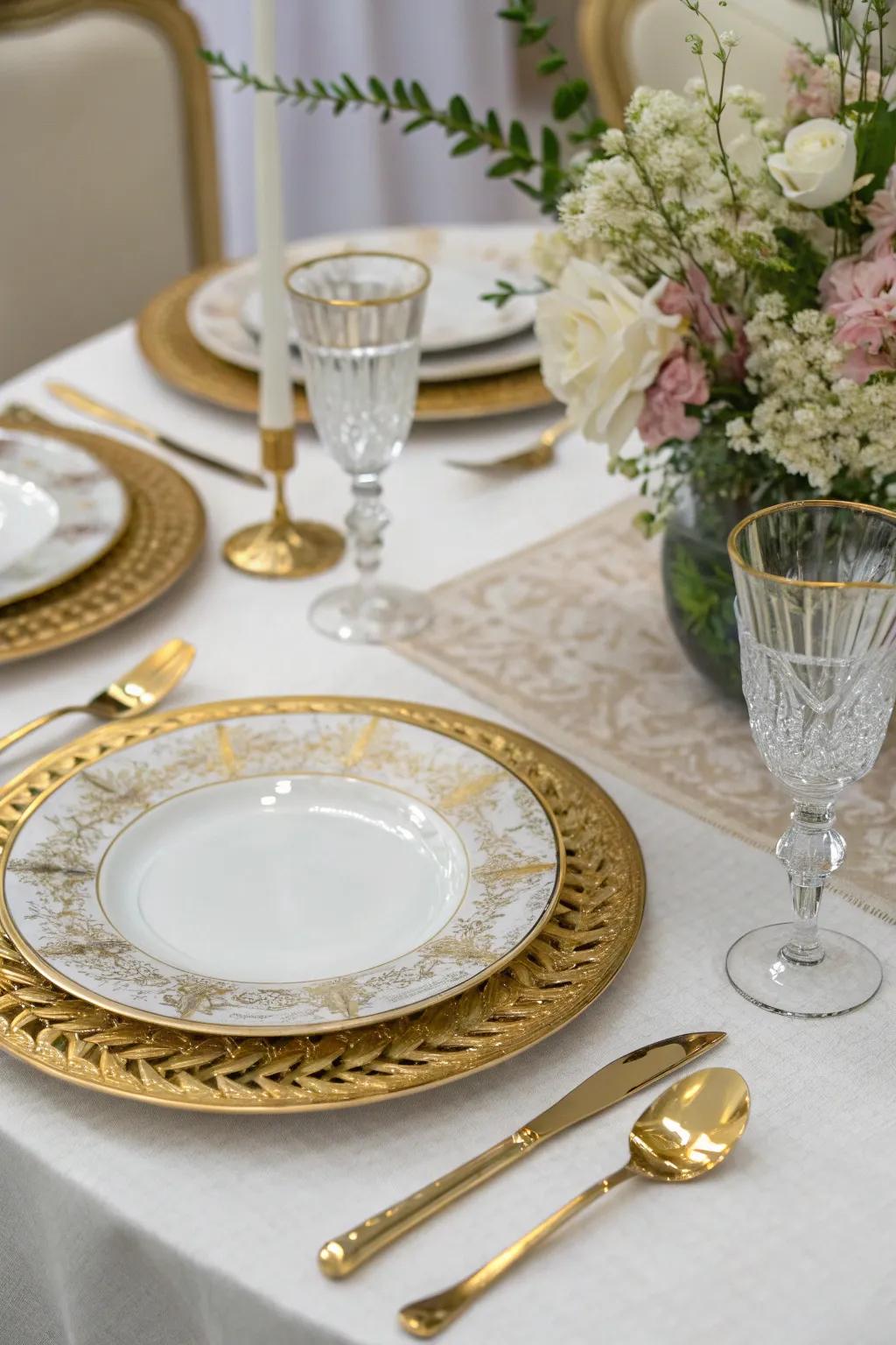 Elegant table settings with gold accents elevate the Diwali dining experience.