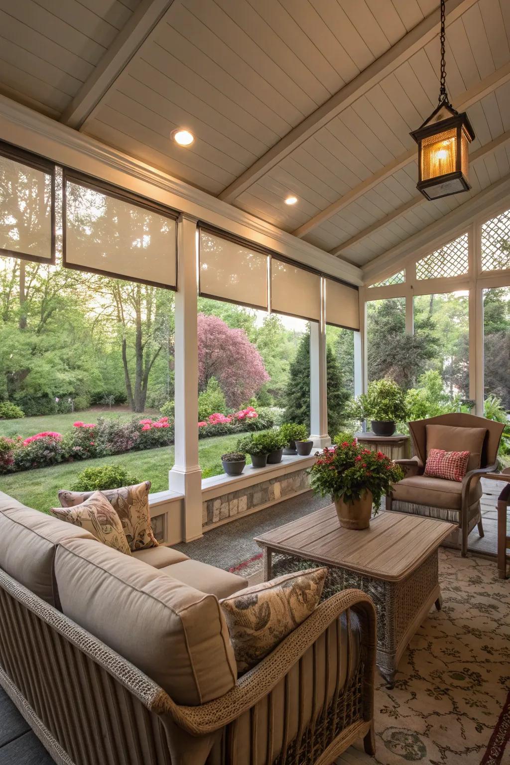 Enjoy your porch year-round with retractable screens.