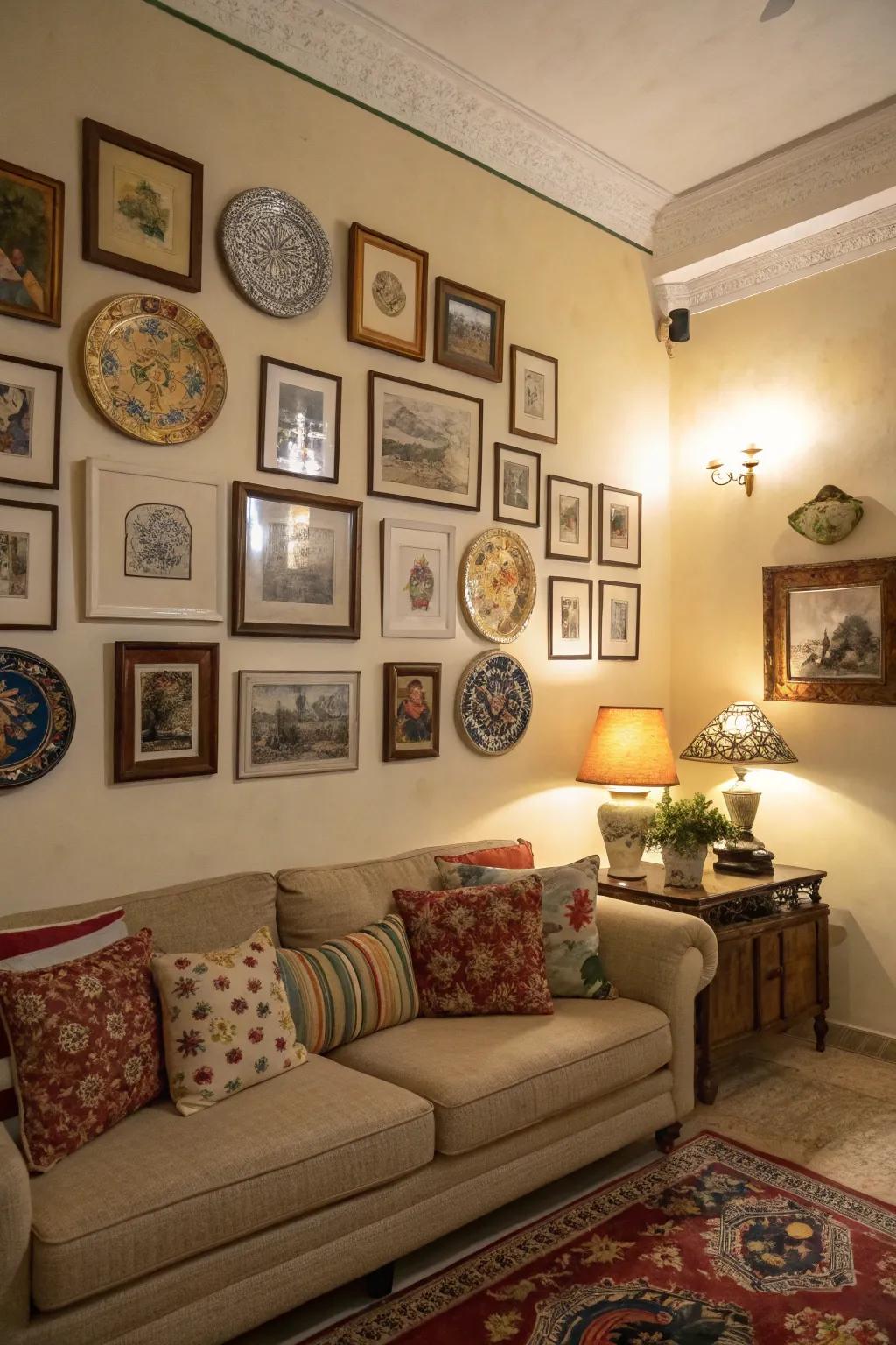Wall art adds personality and interest.