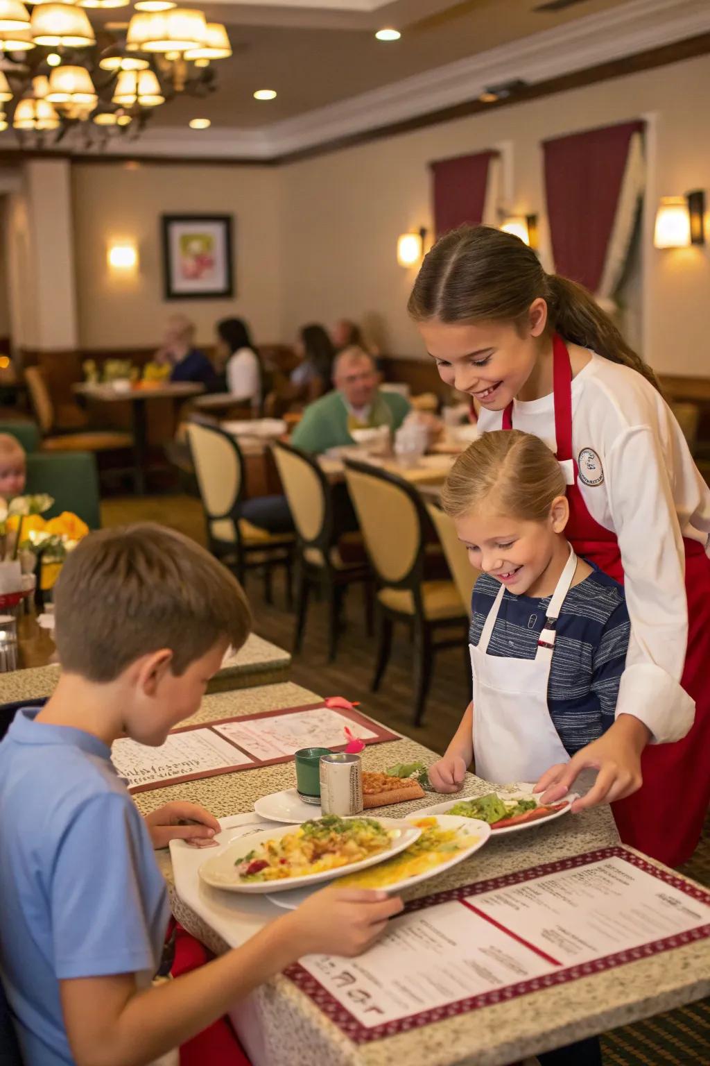 A charming home restaurant experience led by the kids.