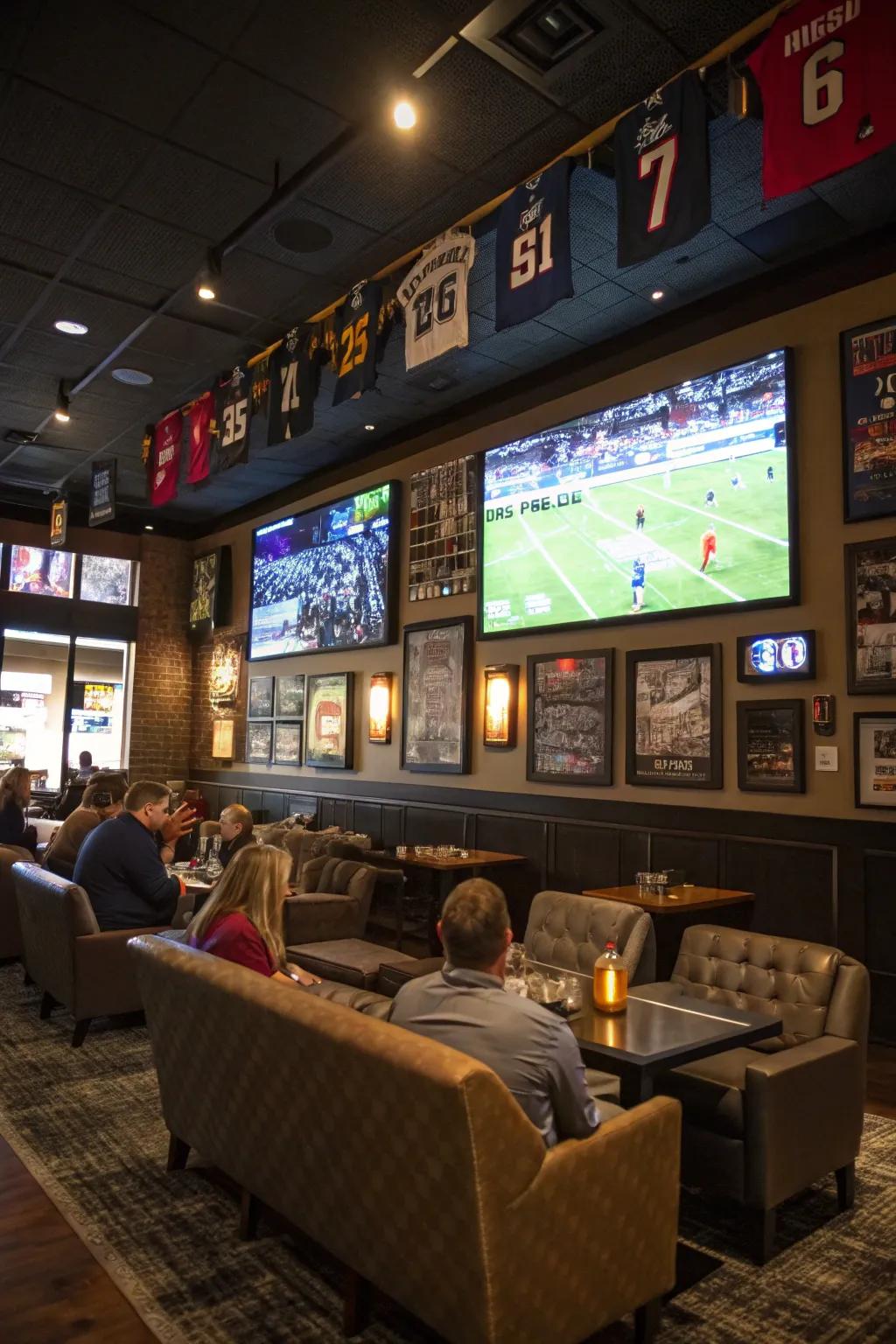 Create the ultimate sports lover's haven in your basement bar.