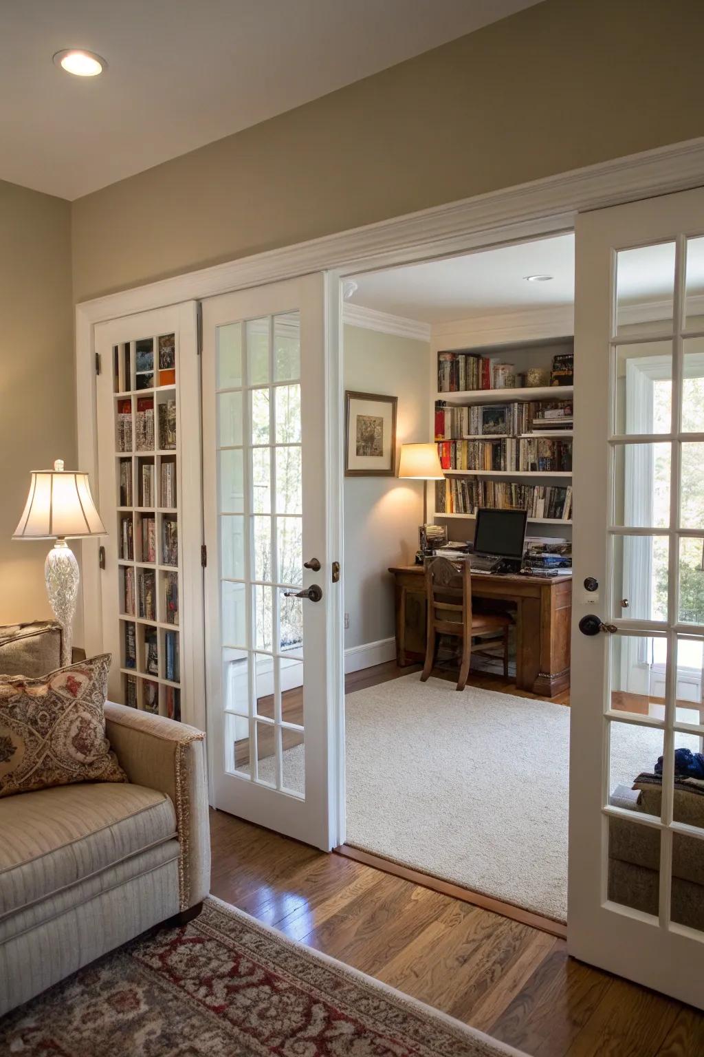 French doors as stylish room dividers.