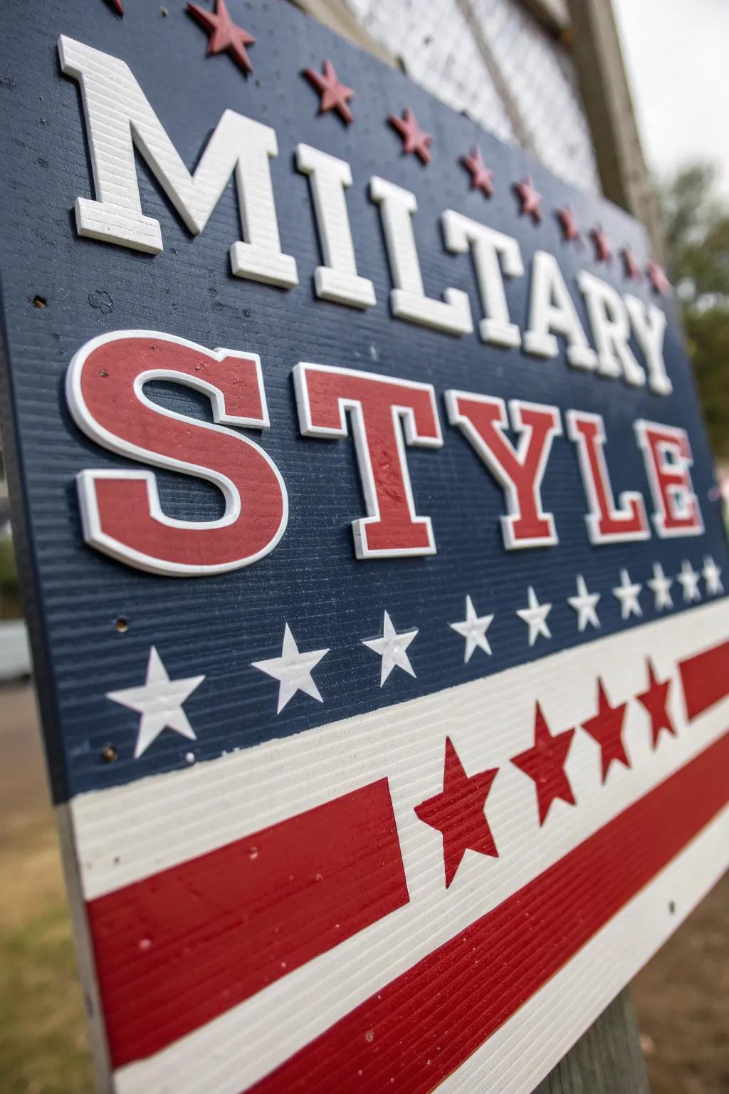 Military-style fonts enhance the theme.