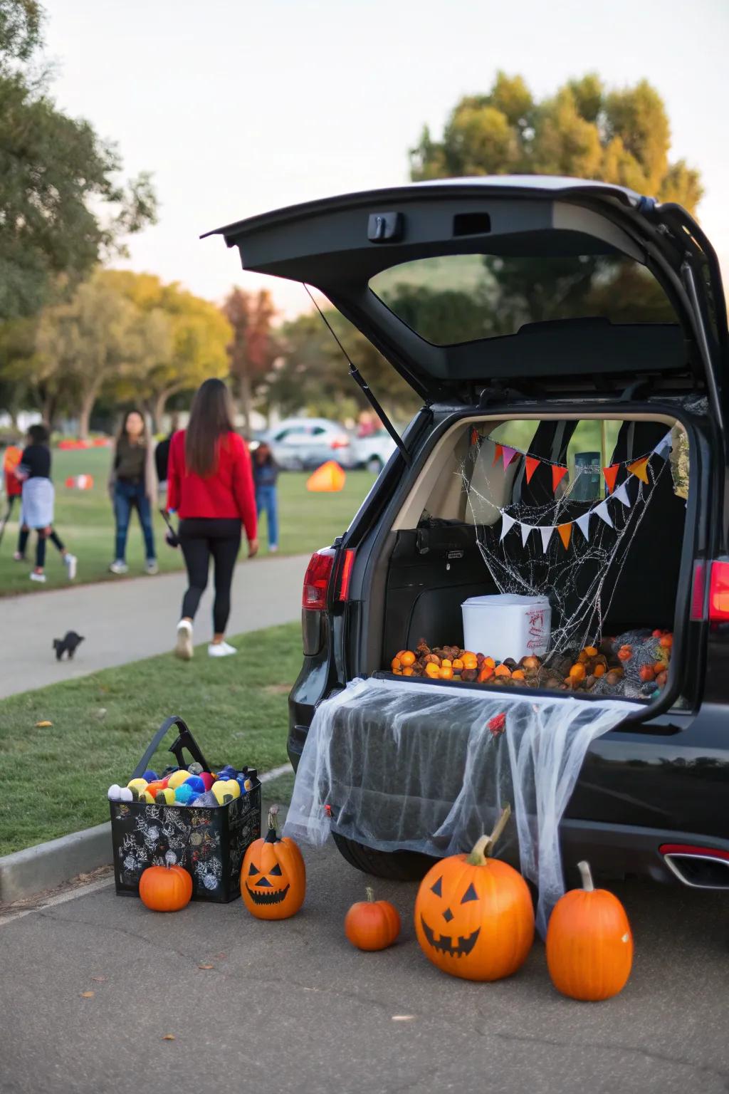 A well-decorated trunk is perfect for trunk or treat festivities.