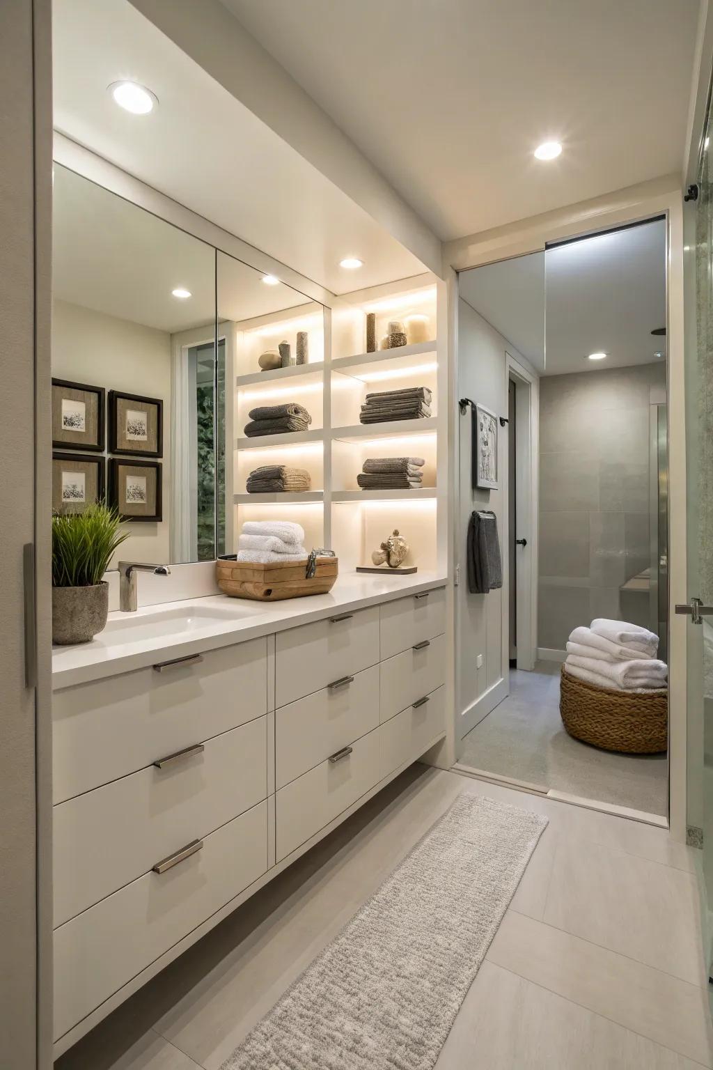 Smart storage keeps your bathroom organized and efficient.