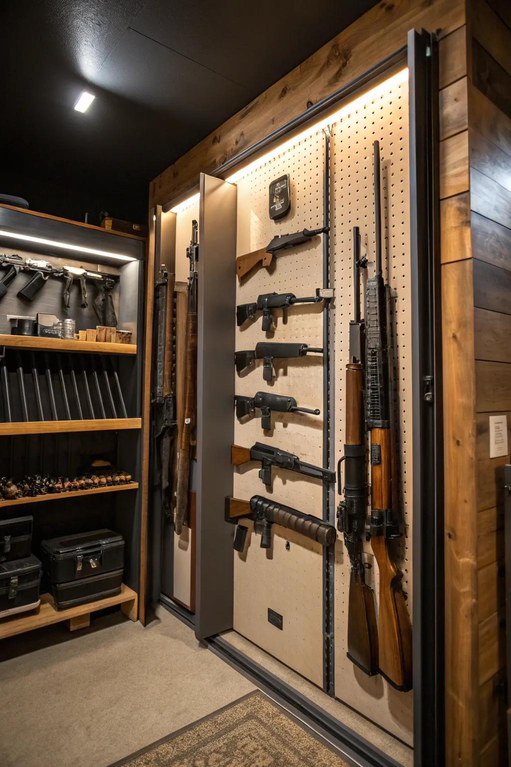 Open displays provide easy access to your firearms collection.