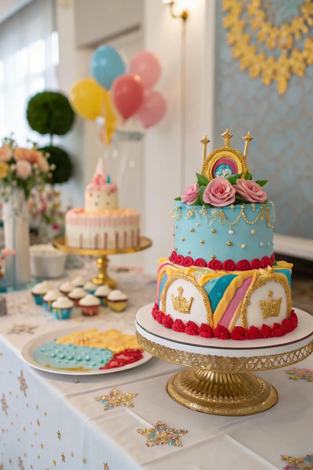 A themed birthday cake that serves as both dessert and decor.