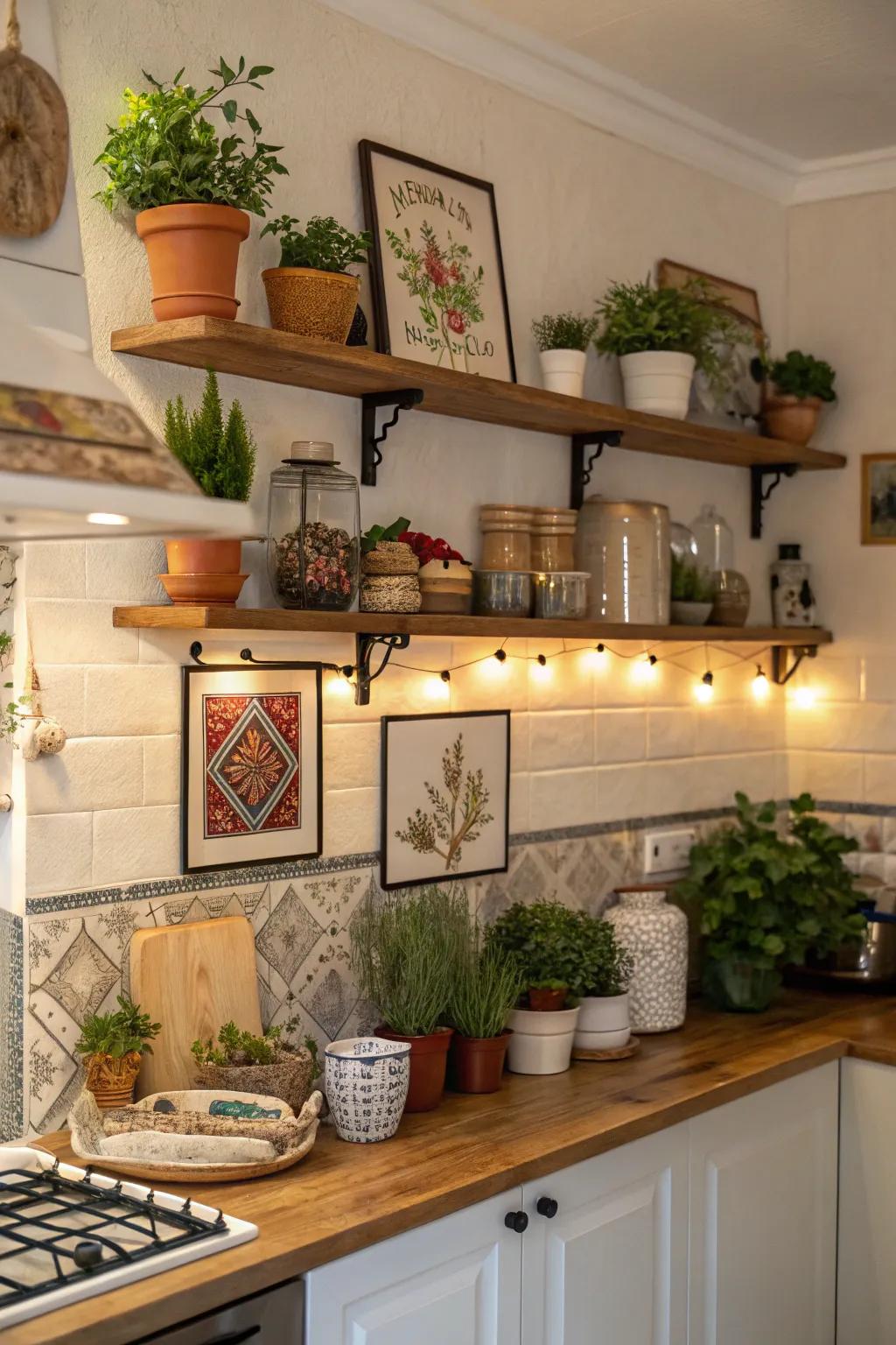 Decorative elements like plants and art can personalize and brighten your kitchen.