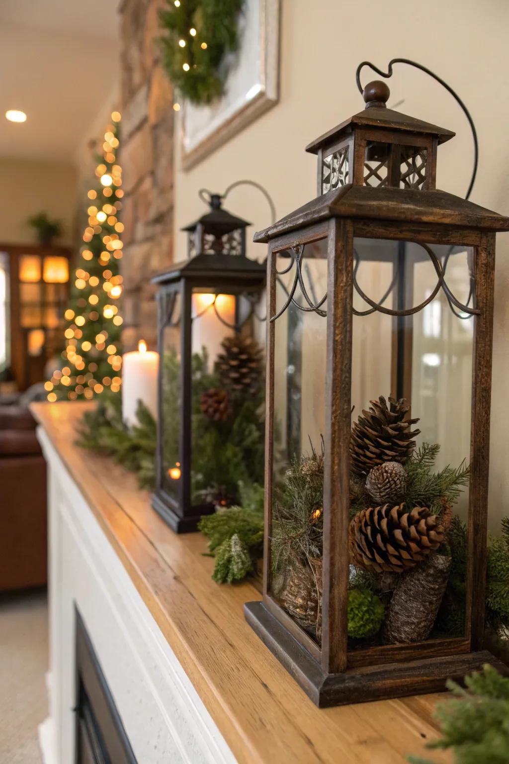 Holiday-themed lanterns bring festive warmth to any space.