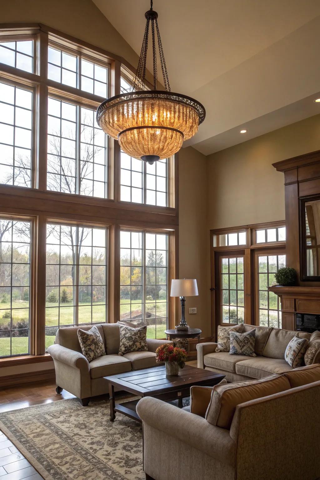 Ample lighting creating a bright and airy living room.