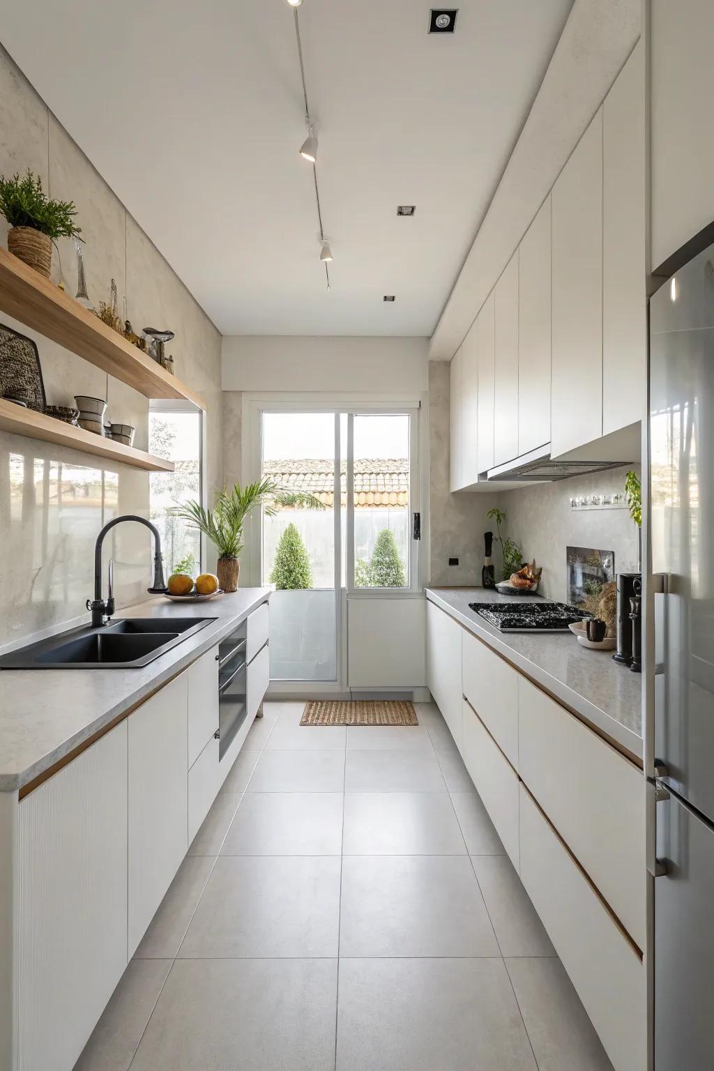 A minimalist kitchen with thoughtfully chosen decor enhancing its simplicity.