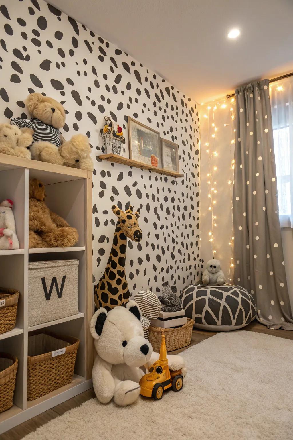 Animal themes bring a playful spirit to the room.