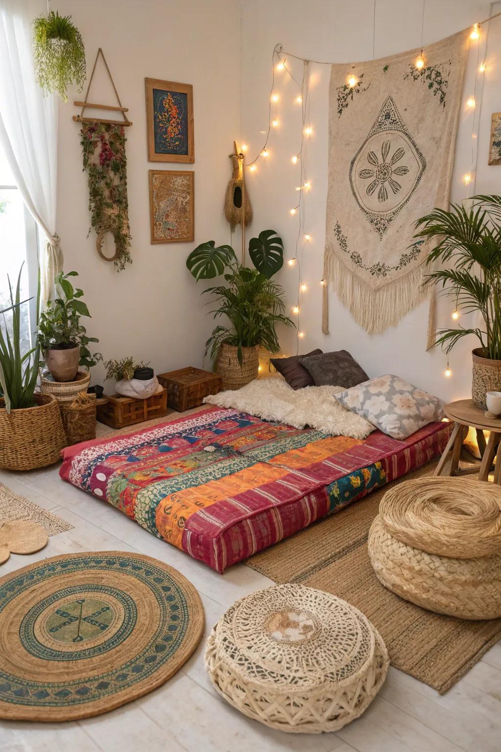 Bohemian elements infuse your space with color and personality.