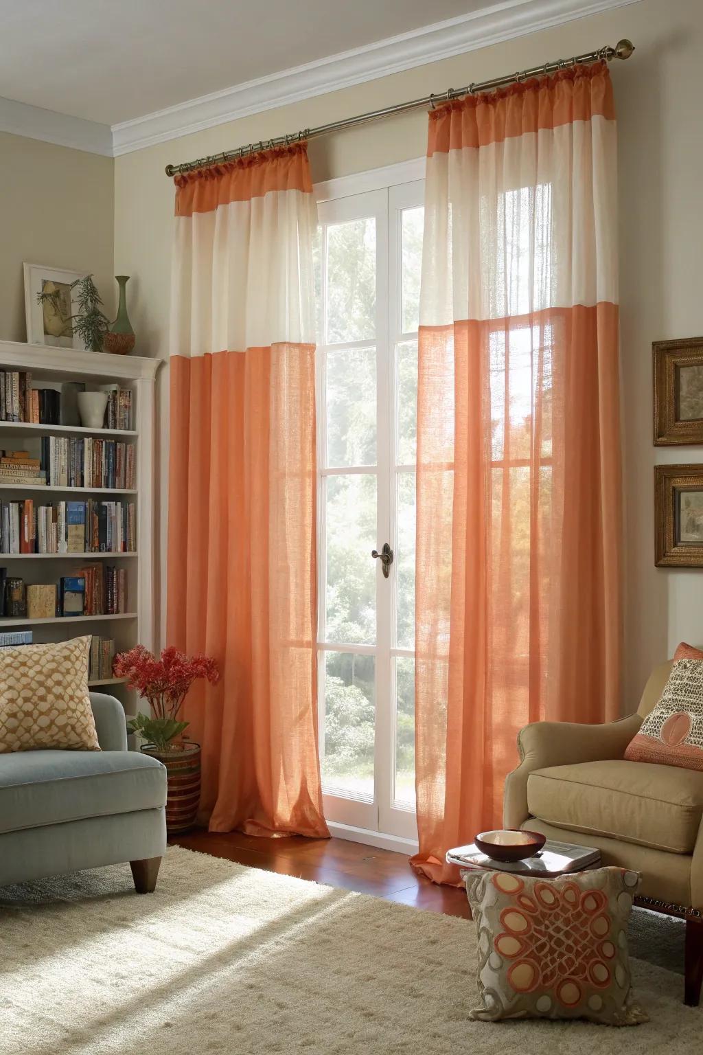 Layered curtains providing elegance and light control.