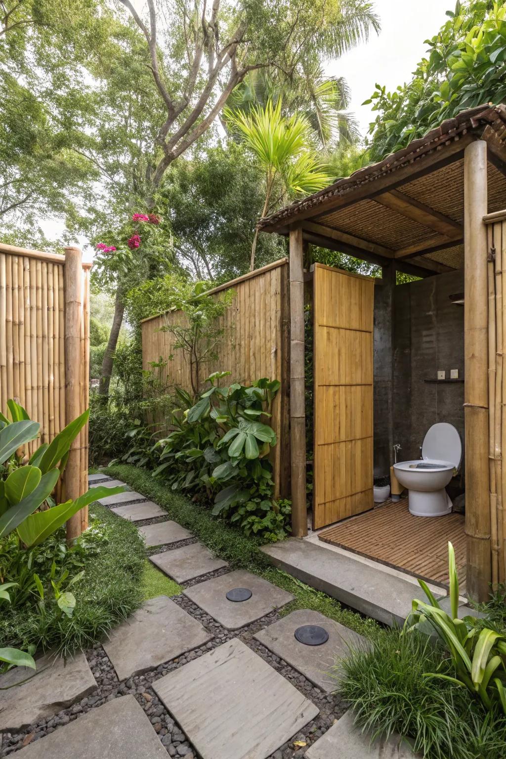 Creative privacy with natural elements.