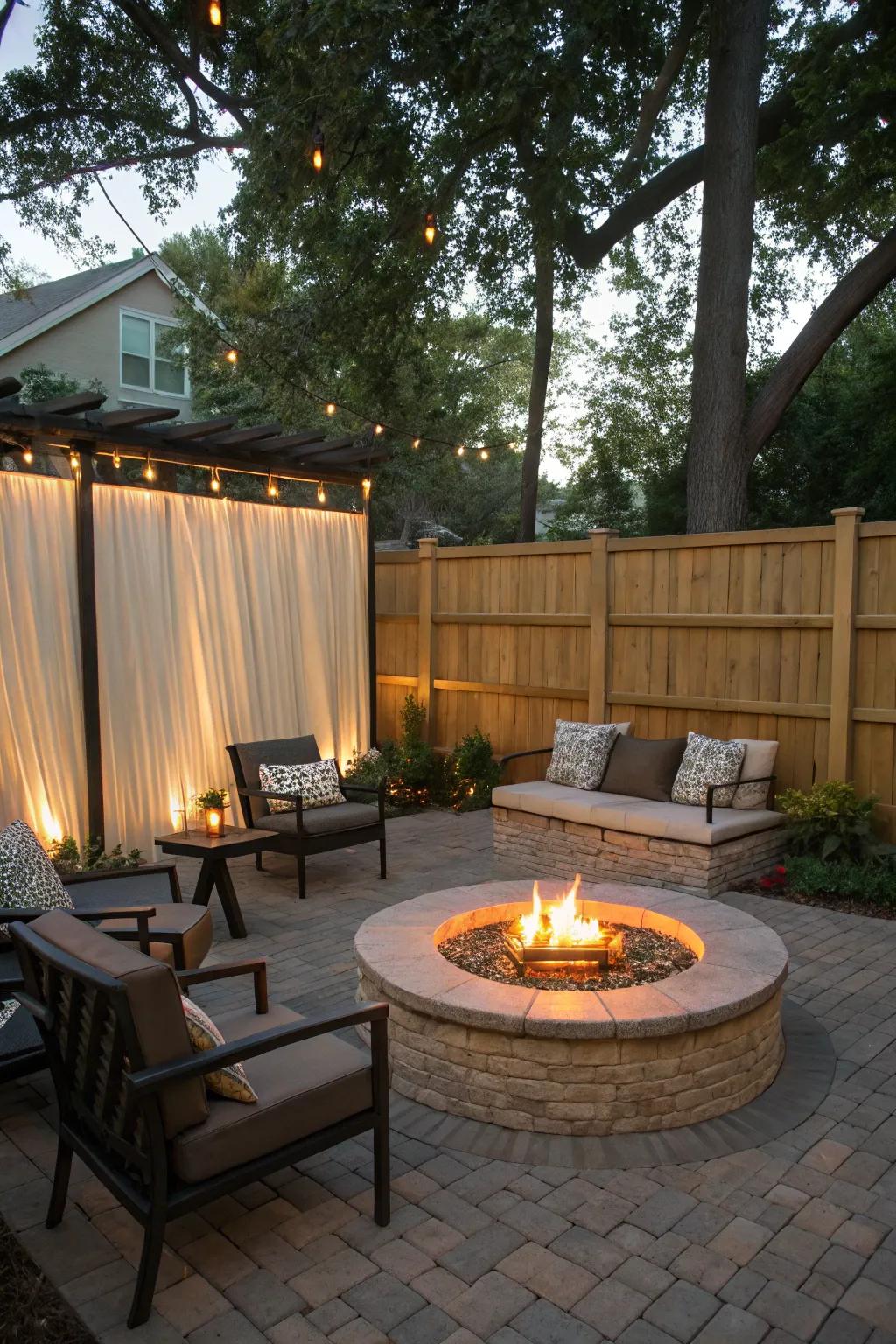 Gather around a warm fire pit for cozy evenings.