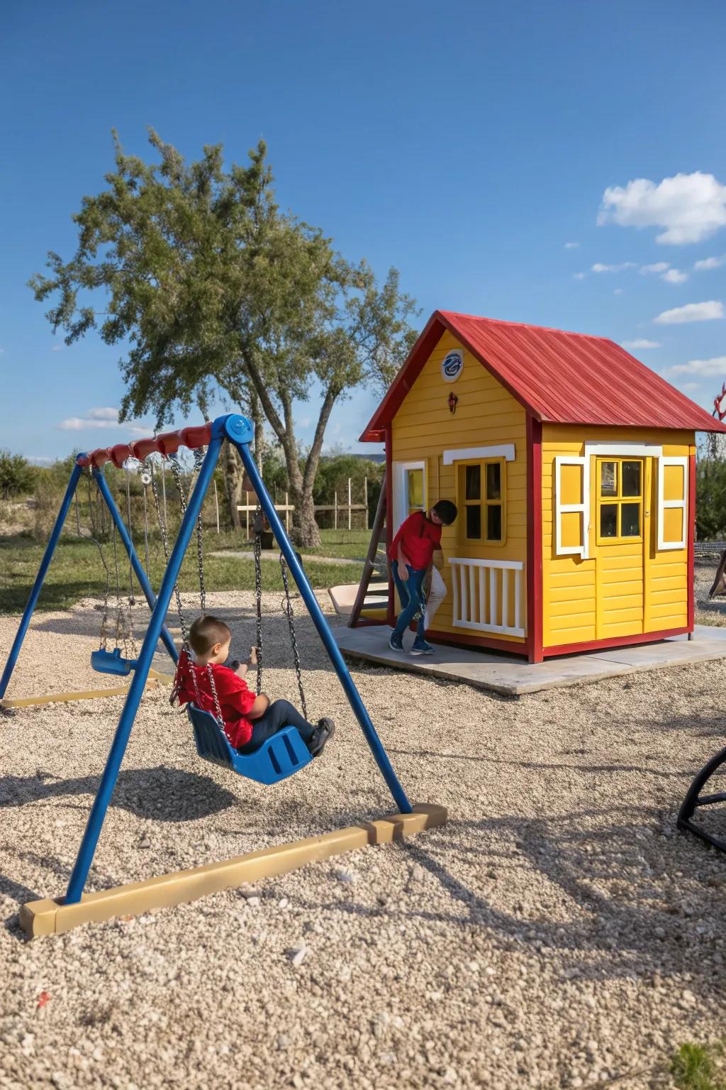 Create a playful and safe space for kids with pea gravel.