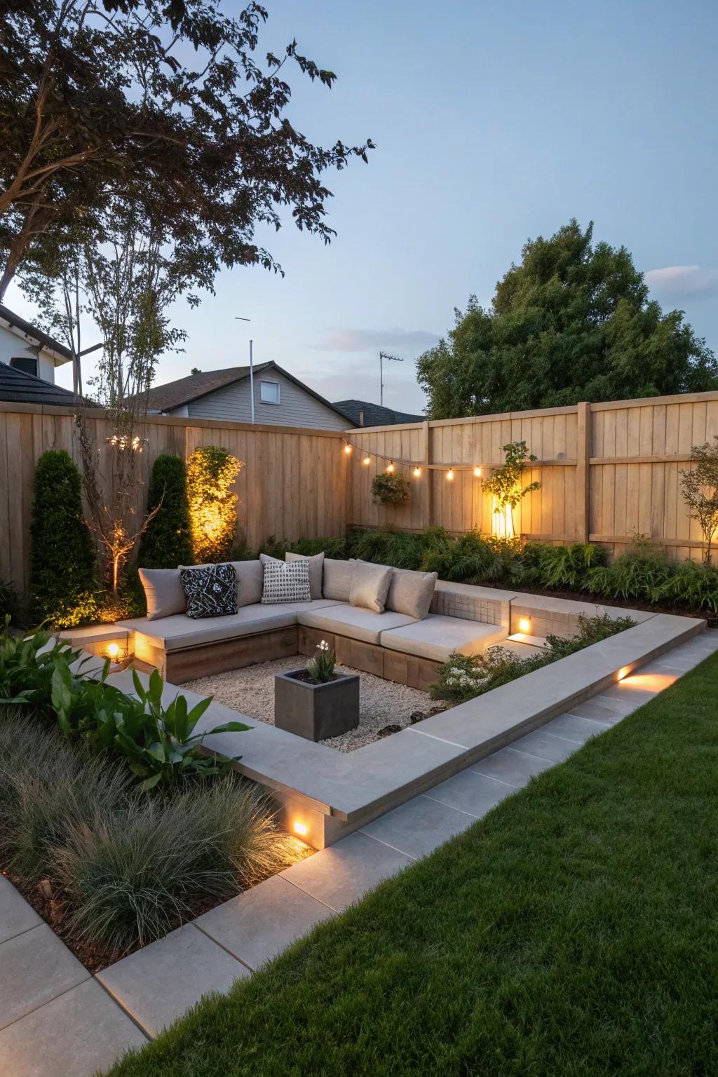 Sunken seating areas add an element of surprise and coziness.