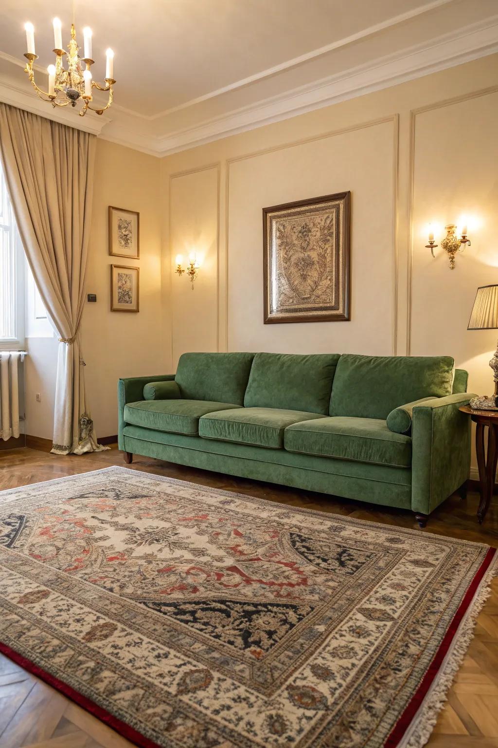 Vintage rugs add a touch of classic charm to modern spaces.