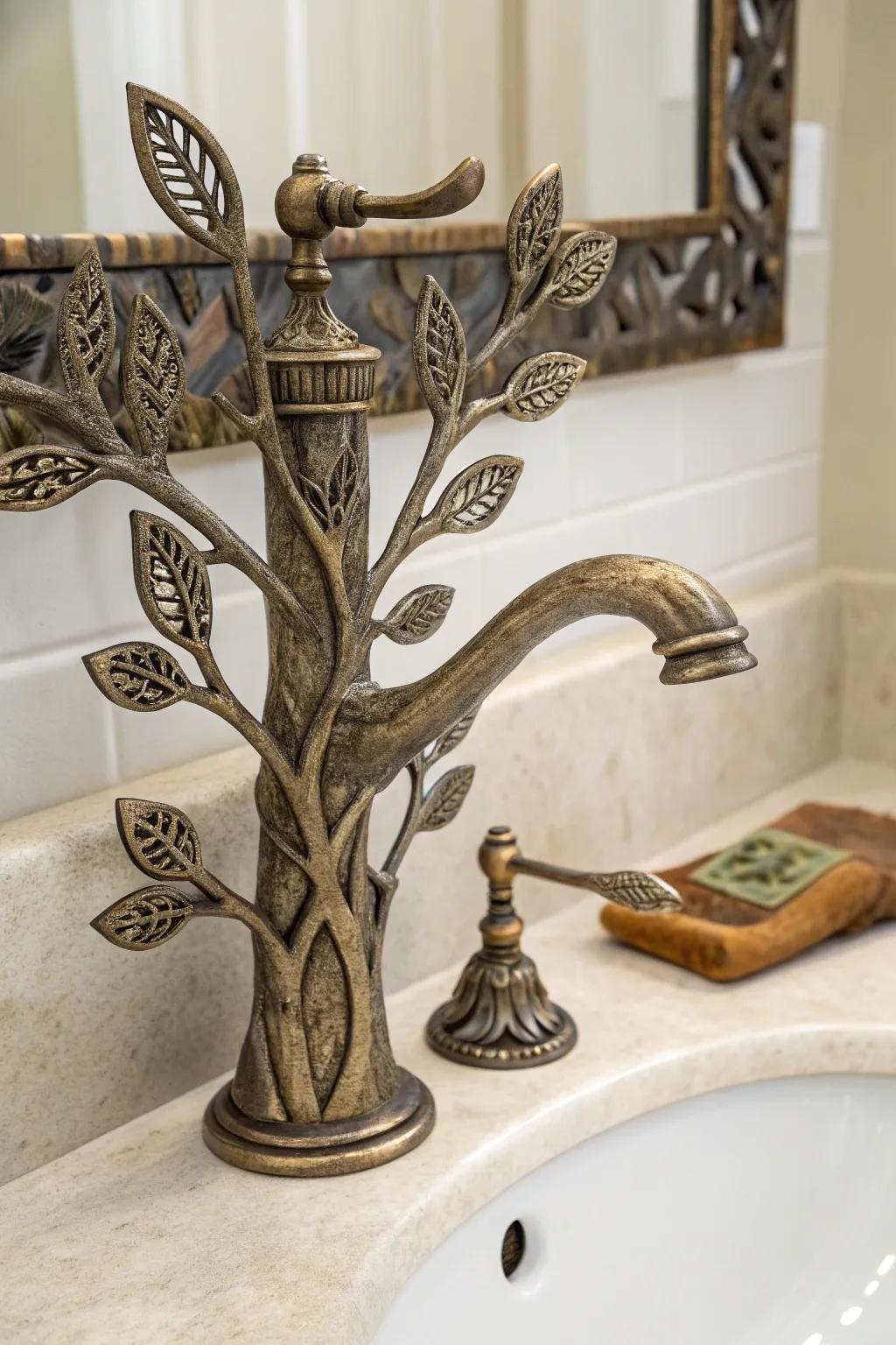 Nature-inspired faucets bring the outdoors inside.