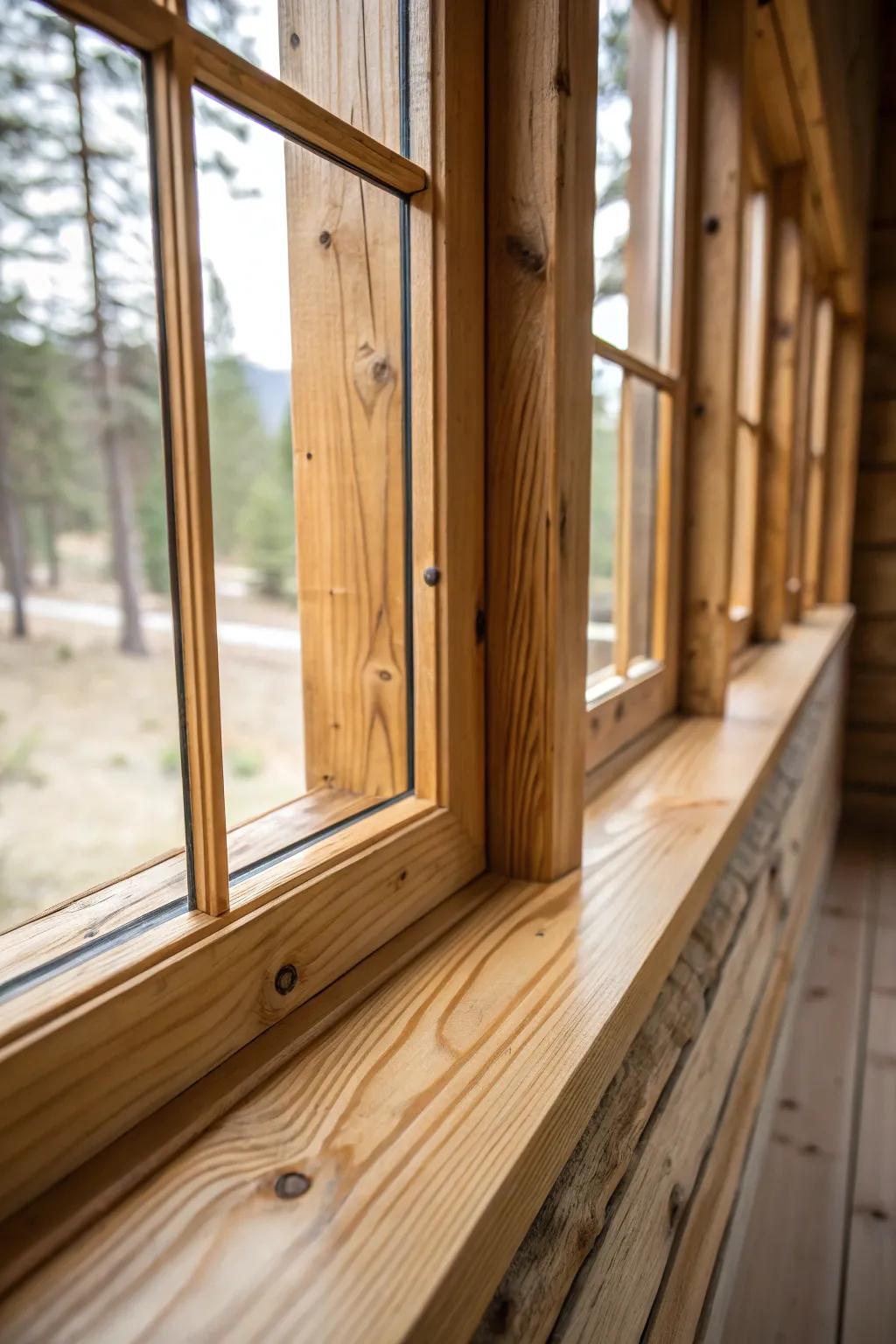 Wide pine planks make a dramatic rustic statement.