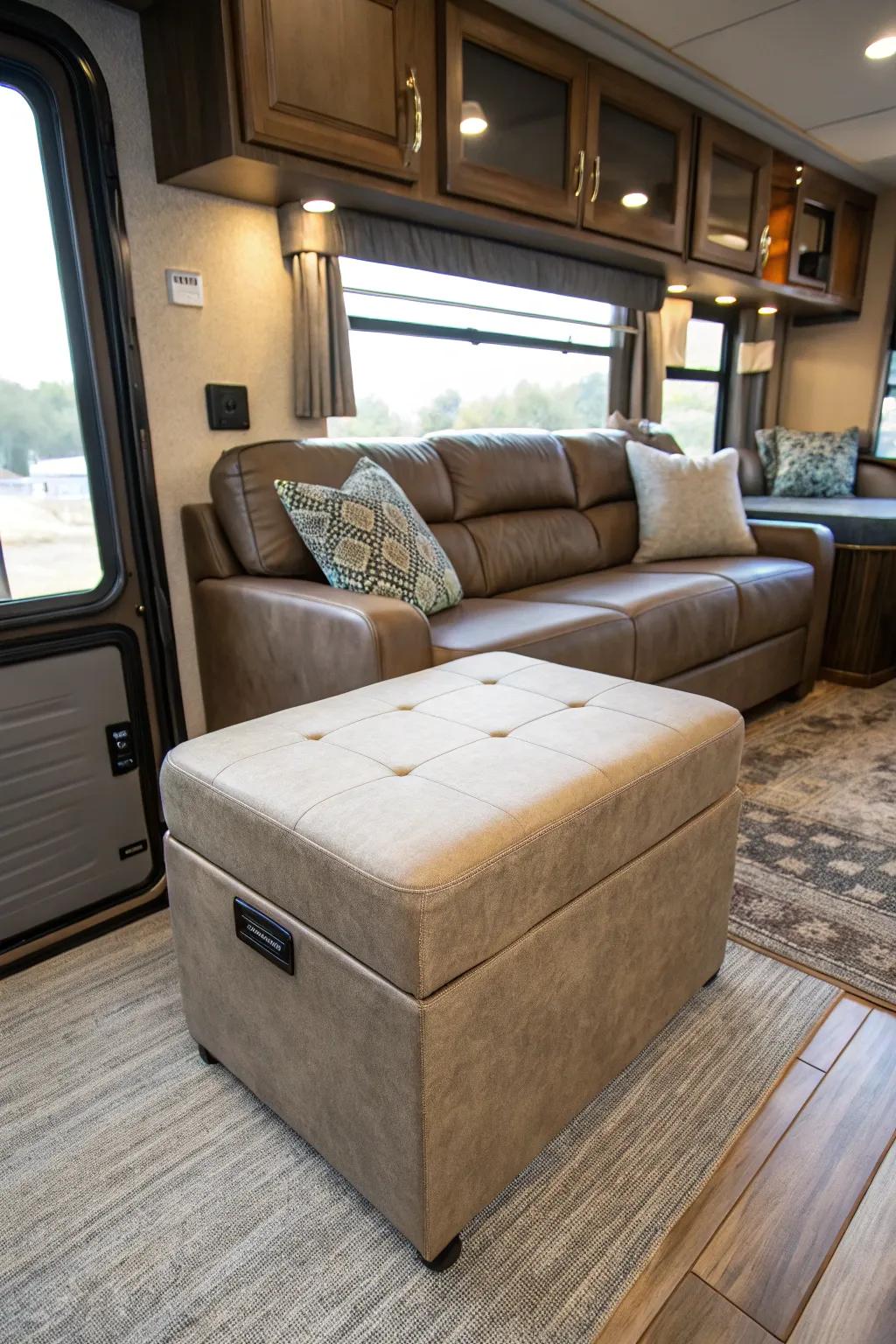 Ottomans offer additional comfort and storage options.