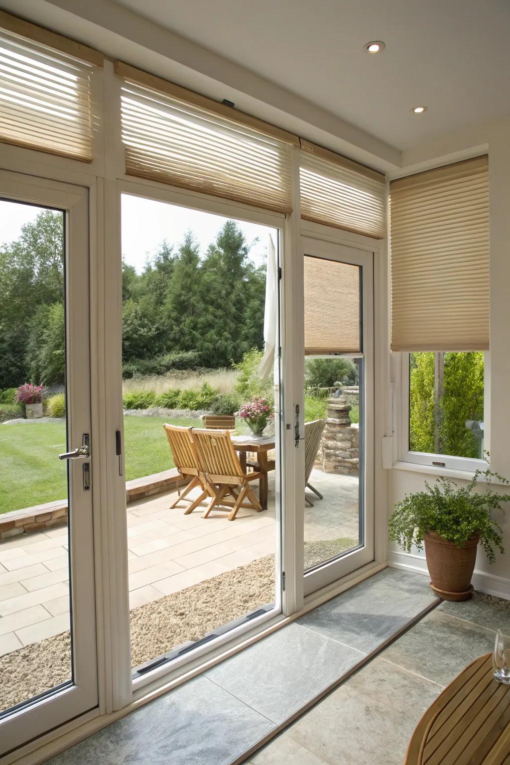 Blinds that complement outdoor spaces enhance cohesion.