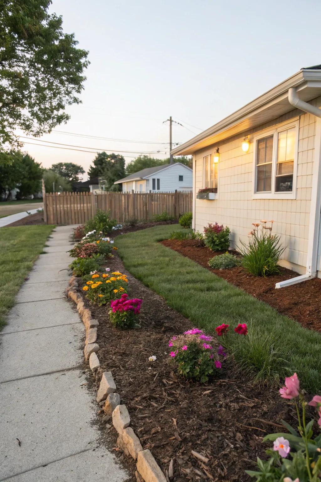 Mulch keeps weeds at bay and beds looking tidy.