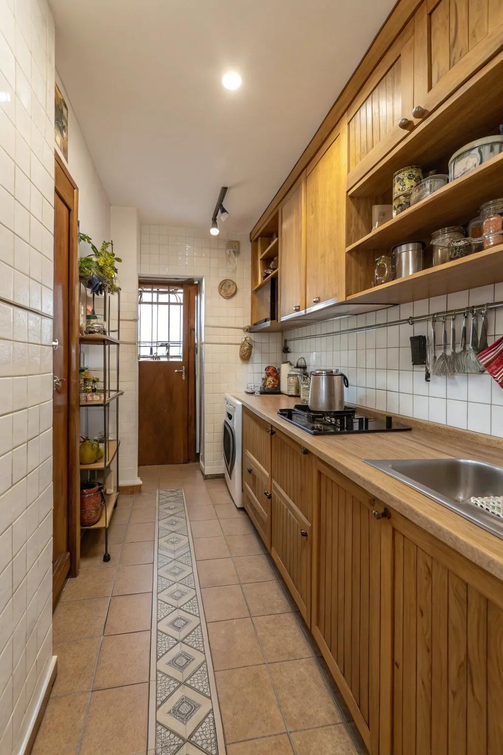 Mixed materials bring warmth and texture to your kitchen.