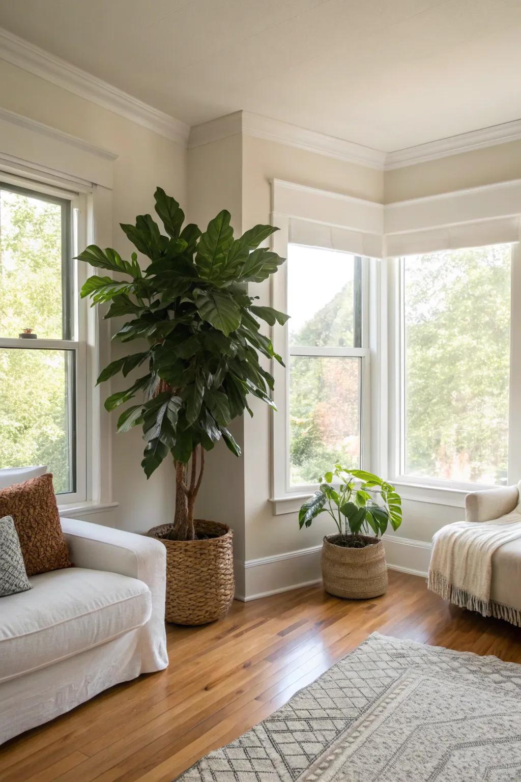 Plants introduce vitality and freshness.