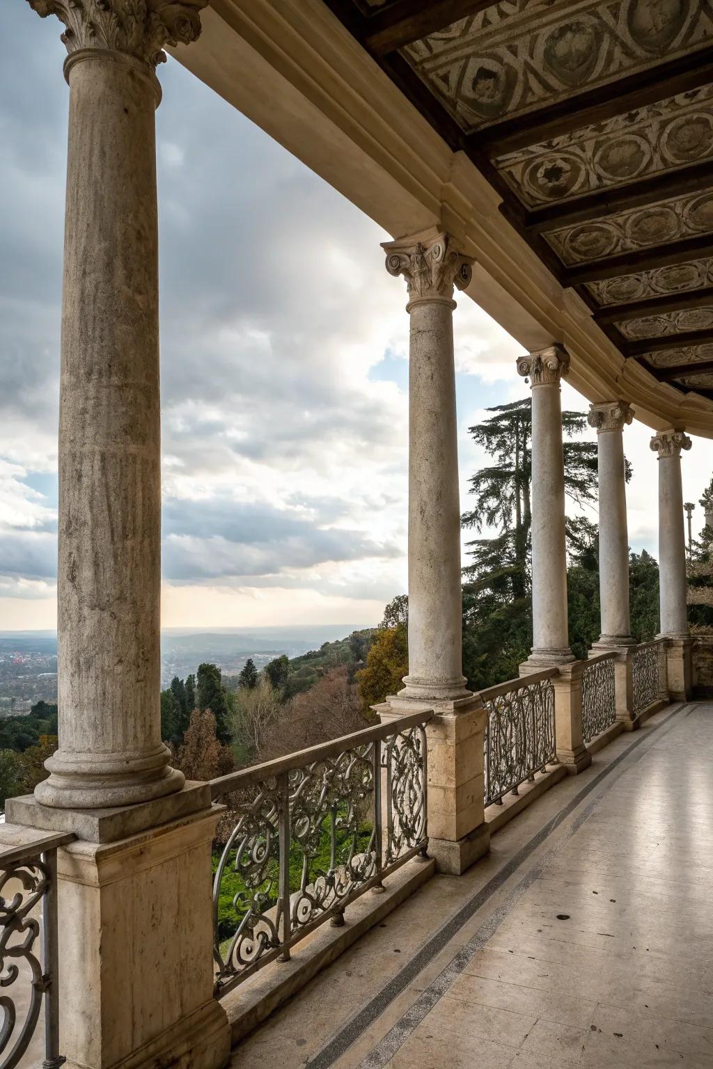 Combine style and strength with stone pillars for your balcony.