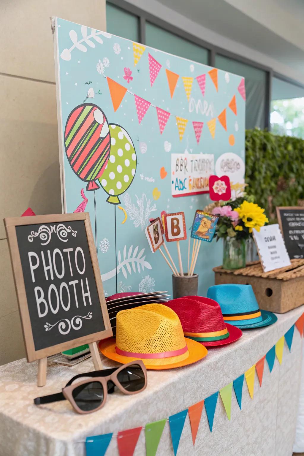 A DIY photo booth is perfect for snapping fun memories at a Sweet 16.