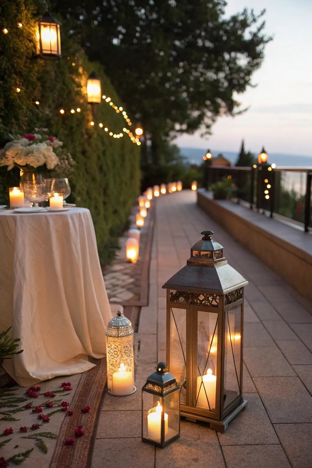 Lanterns create a cozy and inviting atmosphere.