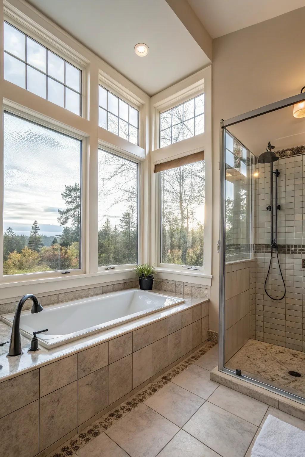 Natural light enhances the welcoming atmosphere of this bathroom.