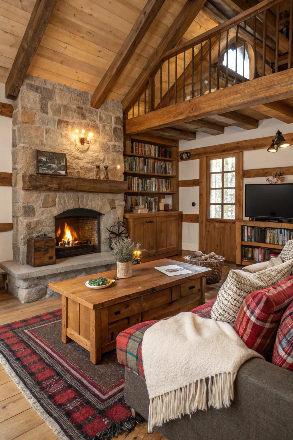 Rustic charm adds character and warmth.